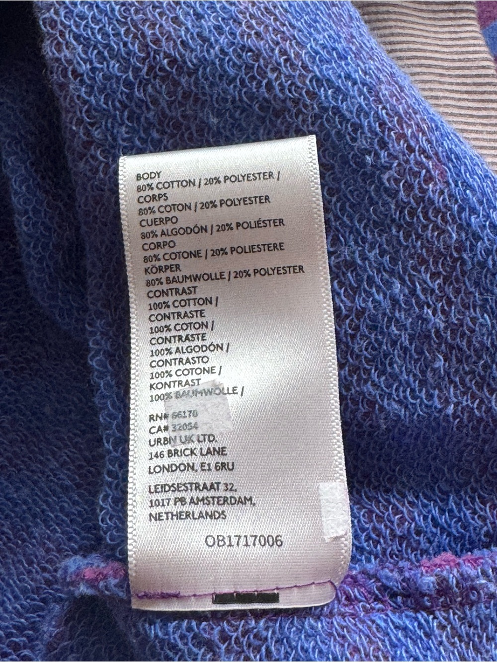 Free People Striped Oversized Crewneck Sweatshirt - Purple & Pink - Picture 10 of 10